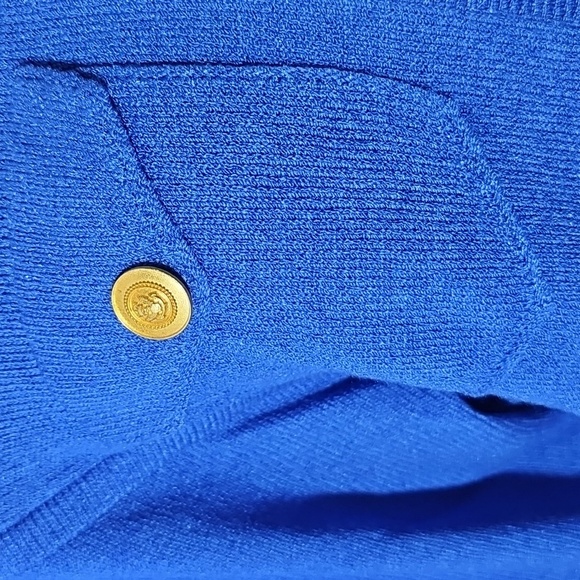 Don Sayres Y2K Vintage For Wellmore Size 14. Blue Button-Up Women's Sweater - Picture 3 of 16